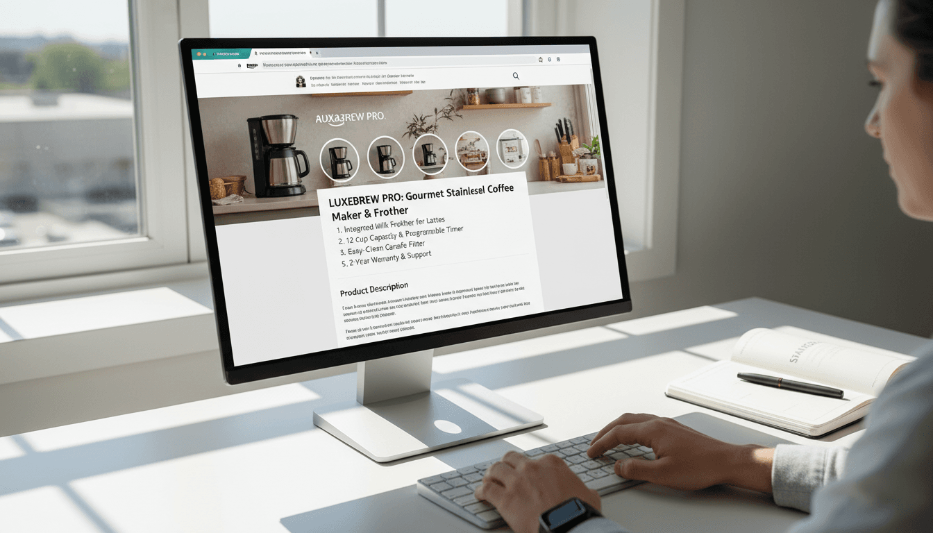 Optimized Amazon product listing with enhanced content and A+ pages